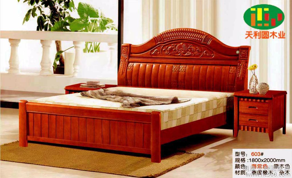 供應天利圓603橡木床,南康實木床,南康家具,白坯床,白胚床圖片_高清圖_細節圖-南康天利圓家具