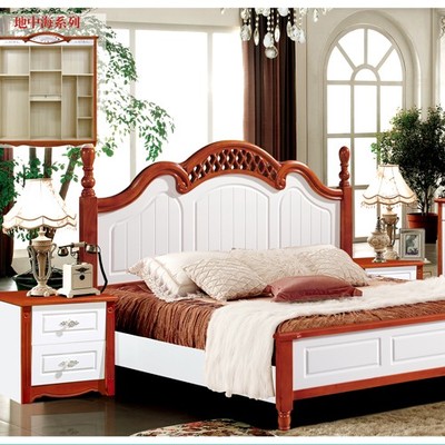 中部家具批發 南康名靚家具 地中海套房 實木床生態板衣柜圖片_高清圖_細節圖-南康名靚家具