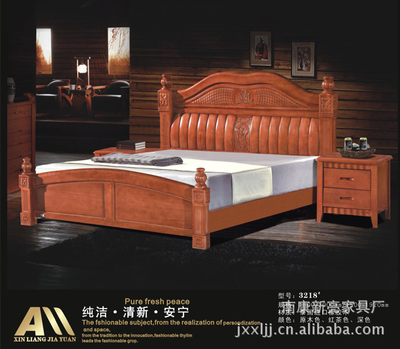 【新亮家具 3205#實(shí)木床 高檔橡木大床 臥室床具 批發(fā)】?jī)r(jià)格,廠家,圖片,床類,南康新亮家具廠-