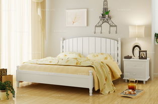 最新白色純實木床圖片欣賞