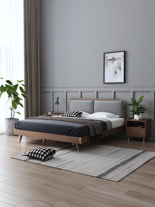 mfg家具電商產(chǎn)品渲染 實(shí)木床 總