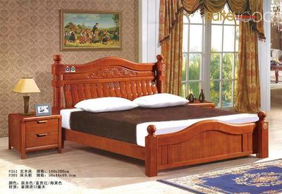 【南康實木家具廠家 皇居賽歐品牌床 簡約雙人實木床#310】價格,廠家,圖片,床類,江西皇都家具實業-